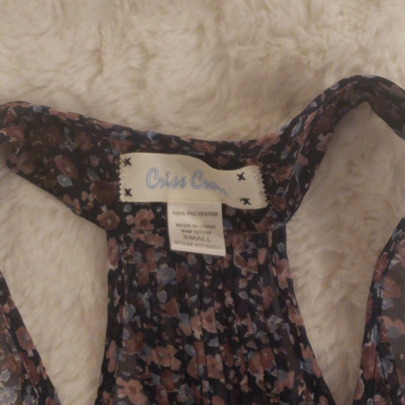 Floral Print Sheer Razorback Flowy Tank - Picture 6 of 6
